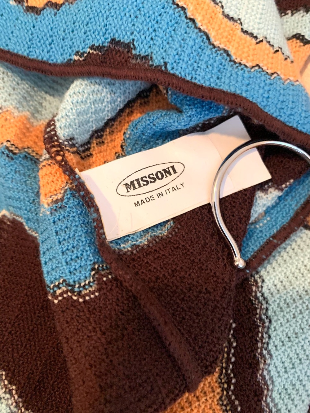 Missoni Crocheted Blue Brown Orange Knit Sweater Dress - Picture 6 of 10